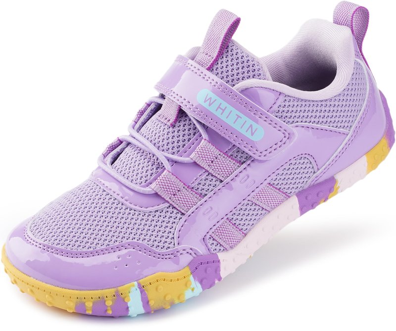 WHITIN Wide Barefoot Shoes for Little Kids Girls Boys Sneakers Size 13 Zero Drop Tennis Walking Running Fashion Slip-Resistant Colorful Purple 31