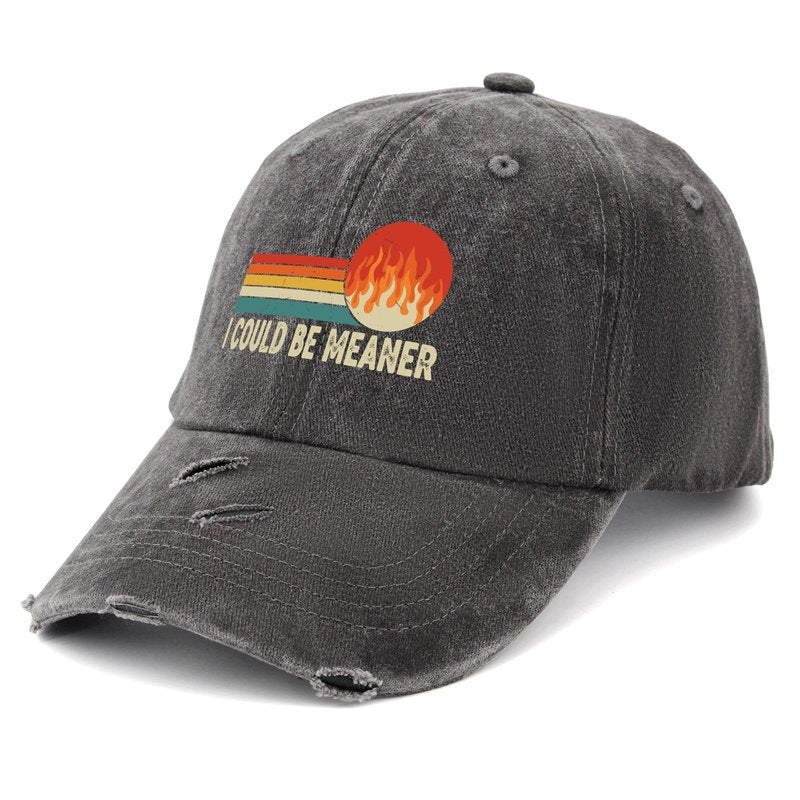 I Could Be Meaner Hat for Women Cool Washed Distressed Baseball Caps