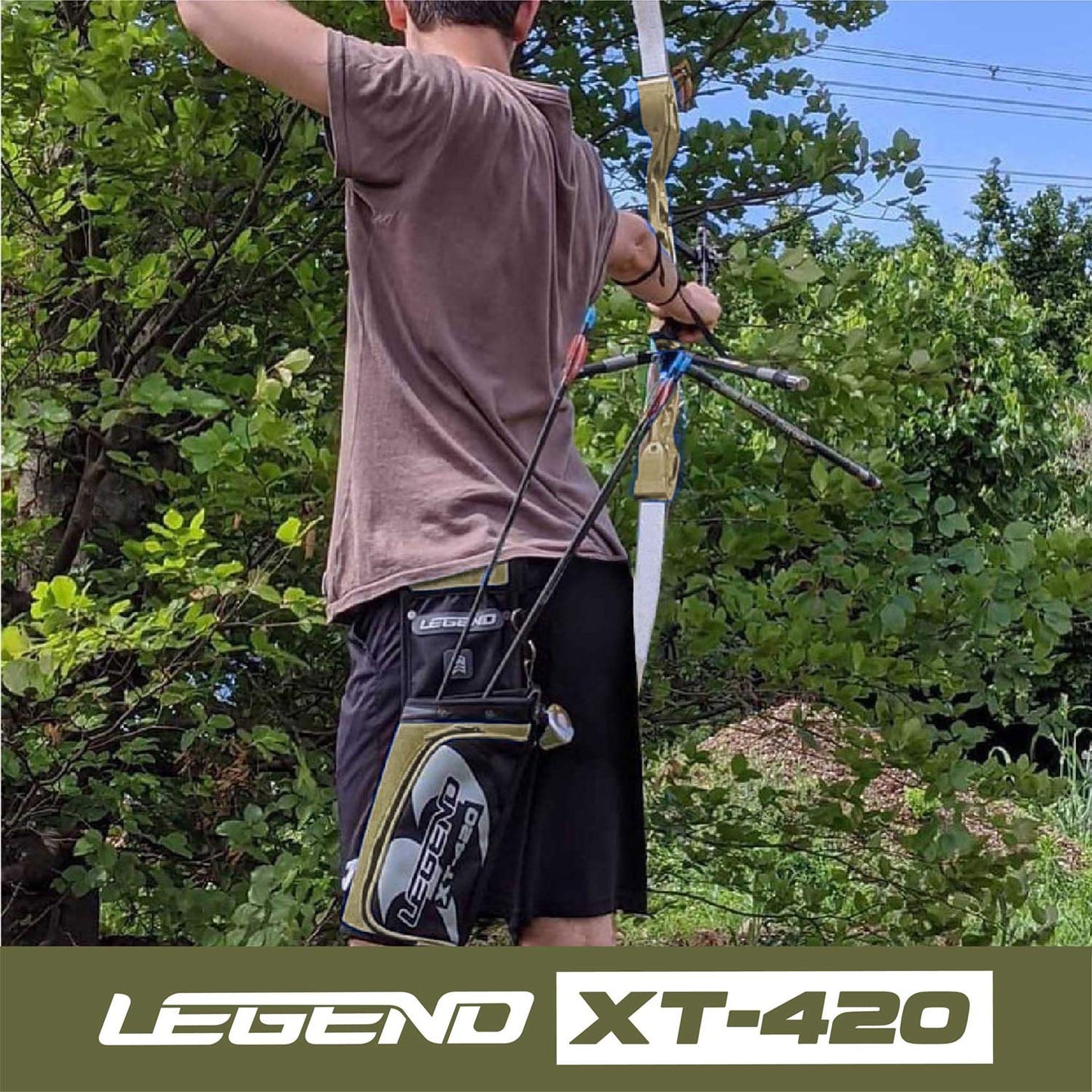 LEGEND XT420 Archery Field Quiver for Arrows - Right Handed Archery Hip Quiver with Belt, 3 Arrow Compartments - Storage Pocket for Archery Accessories - Nylon Material - 5.25"x1.5"x16" Orange