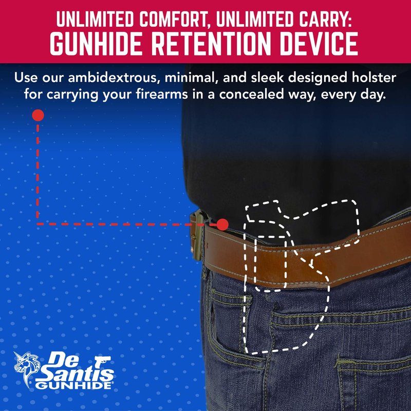 Desantis Super Stealth Gun Holster, Inside The Waistband Holster, Fits Glock 26, 27, Taurus G2S, G2C, G3C, M&P CPT 9/40, Shield 9/40/45, Walther PPS, and PPSM2, Ambidextrous IWB Holster, Black