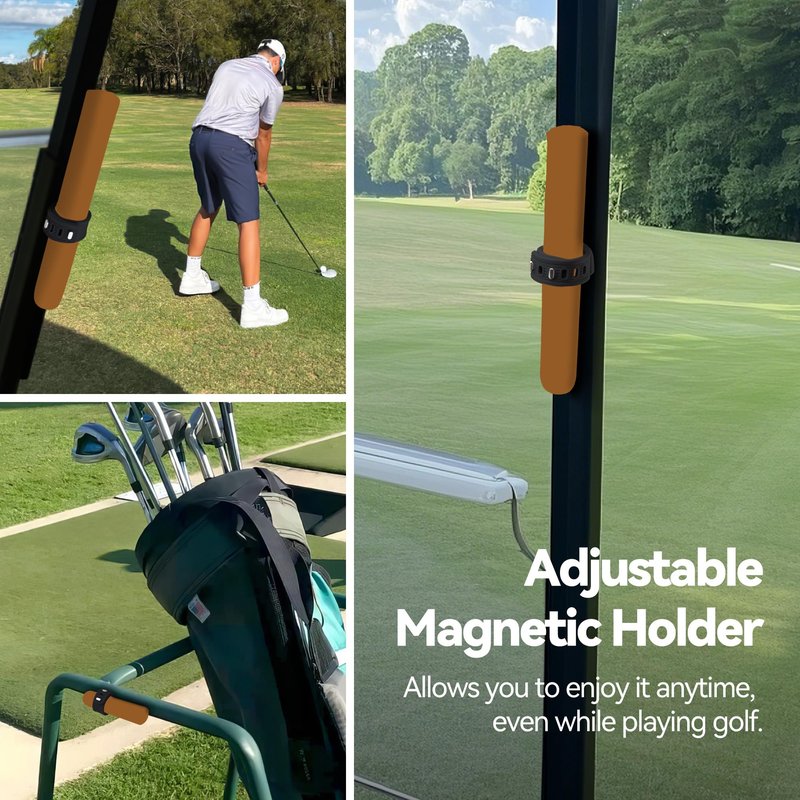 LJOWJVA Holder for Golf Cart-Magnetic Holder Golf, Magnetic Adjustable, Fits 38 to 60 Ring Gauge, Suitable for Golf, Barbecue, Fishing, Travel and Outdoor Adventures. (XJJ-4-black)