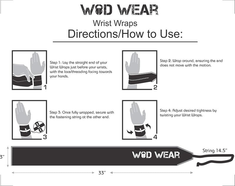 Powerlifting Wrist Wraps for Strength Training & Bodybuilding | One Size Fits All