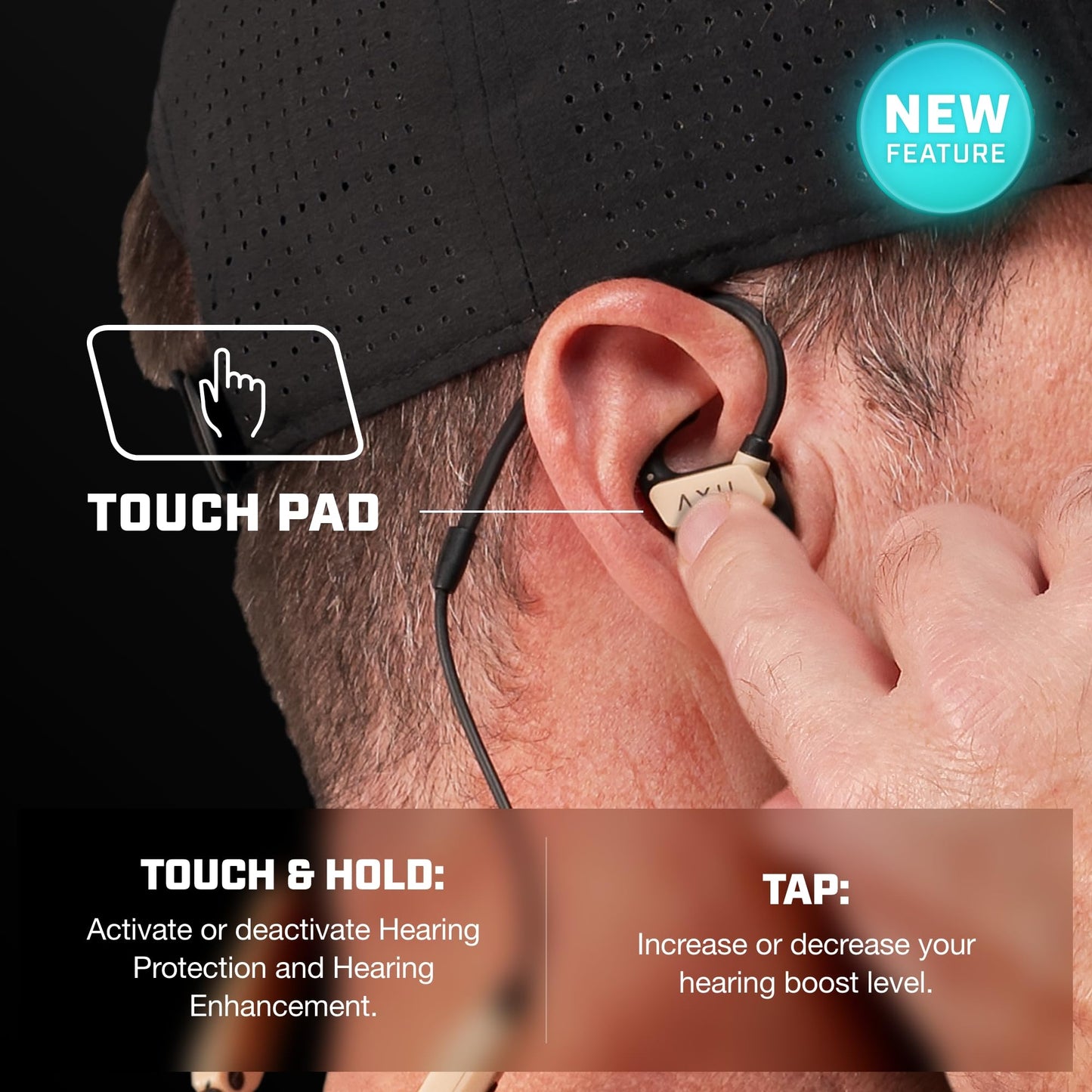 AXIL GS Extreme 3.0 Shooting Ear Protection Earbuds, Desert Tan