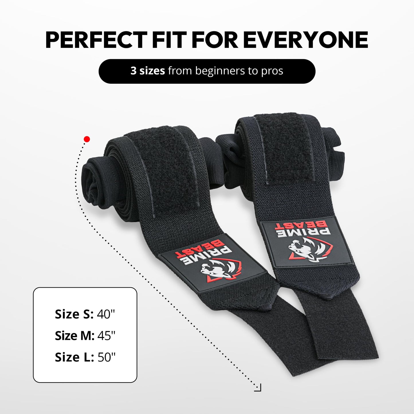 Prime Beast Hybrid Elbow Wraps for Weightlifting, Compression Sleeve and Adjustable Wrap Support for Bench Press, Powerlifting, and Gym Training (1 Pair) (Black, Medium)