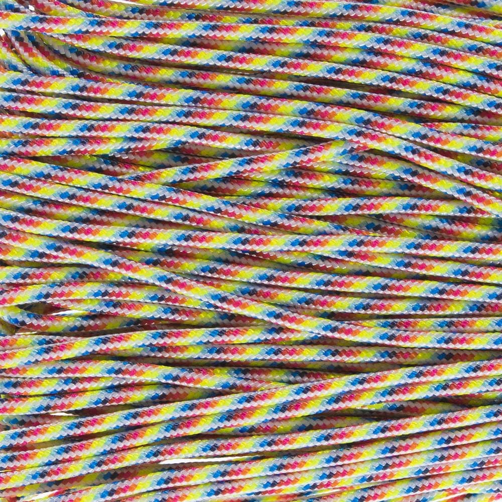 Paracord Planet 275lb Paracord – 3/32 Inch (2.38 mm) Nylon Crafting Cord with 5 Strand Inner Core – Light Stripes (10 ft)