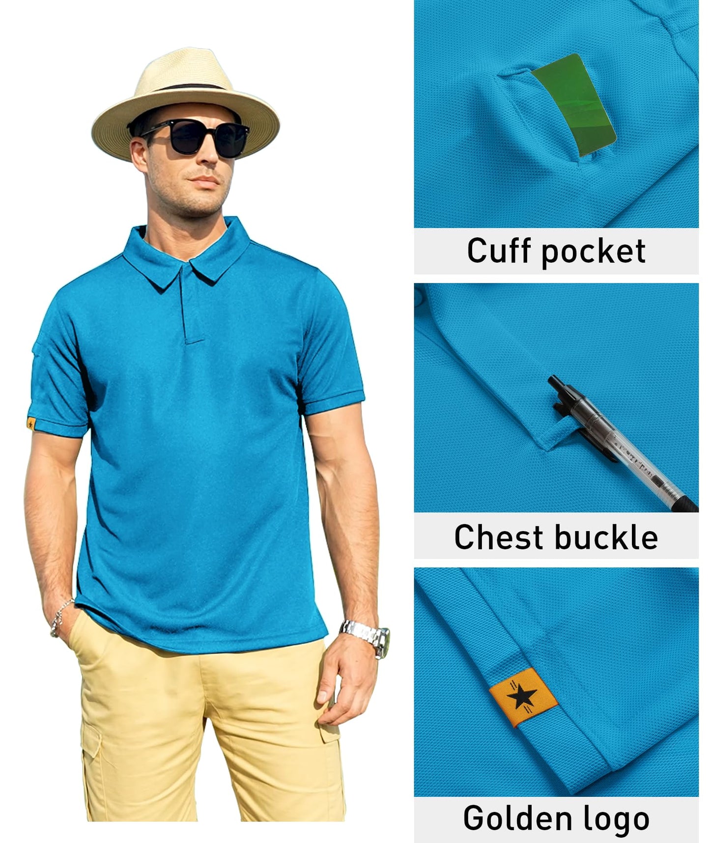 ZITY Mens Polo Shirt Short Sleeve Sports Tactical T-Shirt Athletic Golf Polos Daily Casual Stylish Collared Shirts for Men Bluegreen XX-Large
