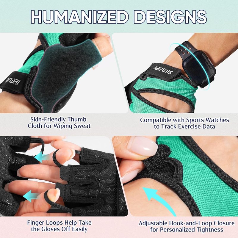 Workout Gloves for Men & Women - Full Palm Protection, Strong Grip | Breathable for Gym, Weight Lifting, Fitness