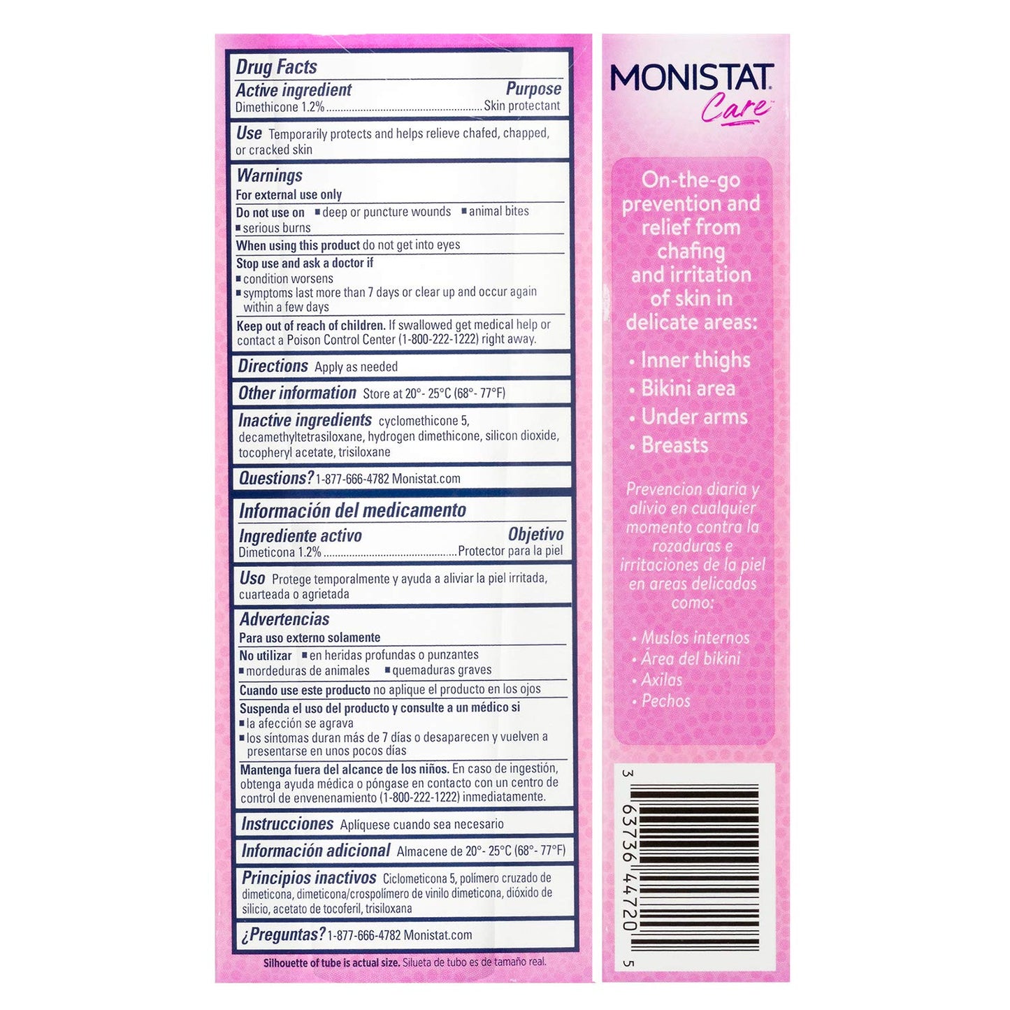 Monistat Care Chafing Relief Powder Gel, Anti-Chafe Protection (Pack of 4)