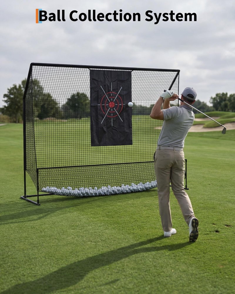 Golf Hitting Nets for Backyard Driving Real Balls, 10x7.5FT Heavy Duty Golf Practice Chipping Nets with Targeting Cloth, Outdoor & Indoor Portable Chipping Practice Swing Training Netting