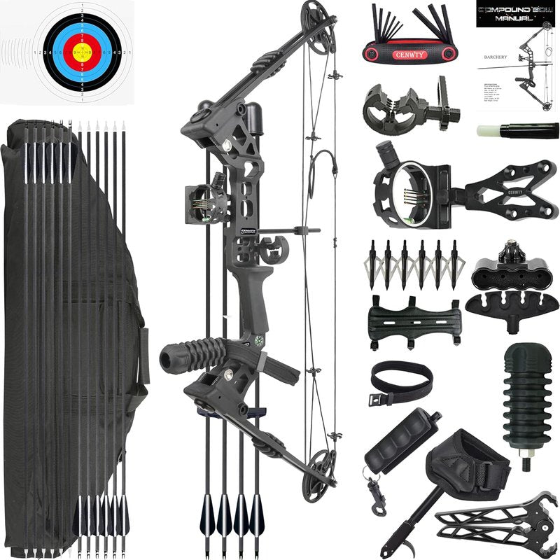 Archery Compound Bow Set 20-70 LBS - Adjustable Draw Length 24-30" | High-Speed Hunting Bow with Accessories