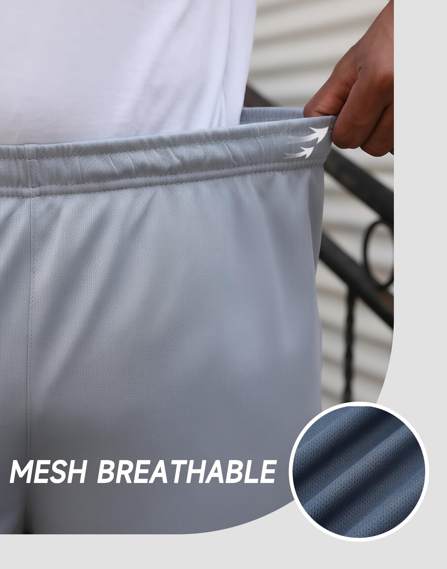 RPOVIG Men's Workout Shorts Sets 5 Pack with Zippered Pockets Basketball Gym Activewear Athletic Mesh Shorts