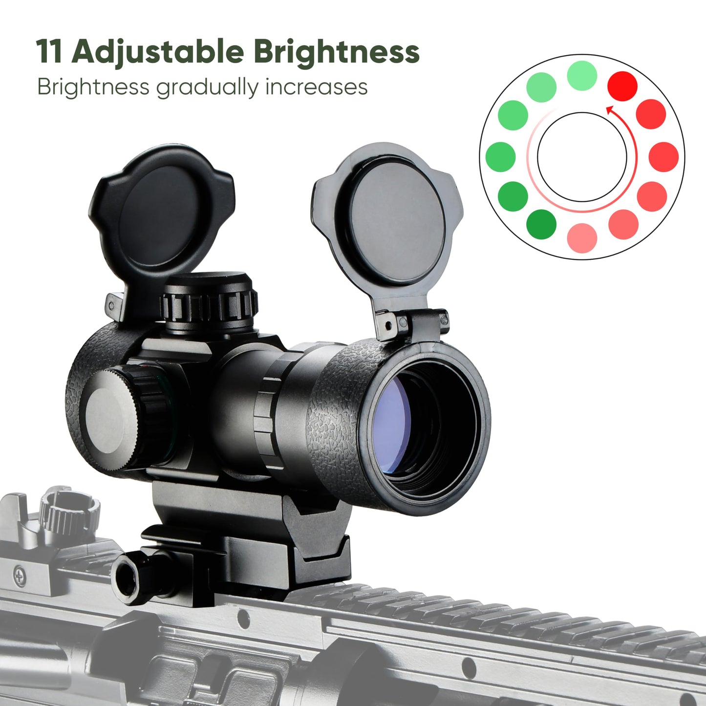 AOMEIKIE Red Green Dot Sight 4MOA Airsoft Scope Multi Brightness Settings for 20mm Picatinny Mount Rails