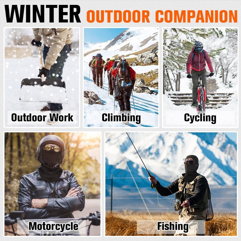 Windproof Thermal Balaclava Ski Mask | Full Face Cover for Cold Weather, Men & Women