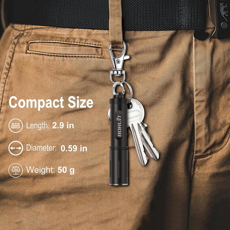 Compact Keychain Flashlight - Mini EDC LED Light, AAA Battery Powered for Travel & Emergencies | Lightweight Design