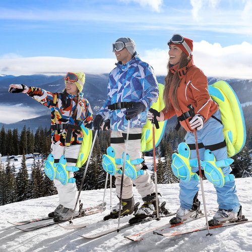 Junkin 3 Pcs Turtle Butt Pads for Snowboarding Ski Protective Gear Set Cute Turtle 3D Hip Protectors for Skating Tortoise Cushion Padded Turtle Knee Pad for Kid Adult Skiing Roller Protection (Blue)