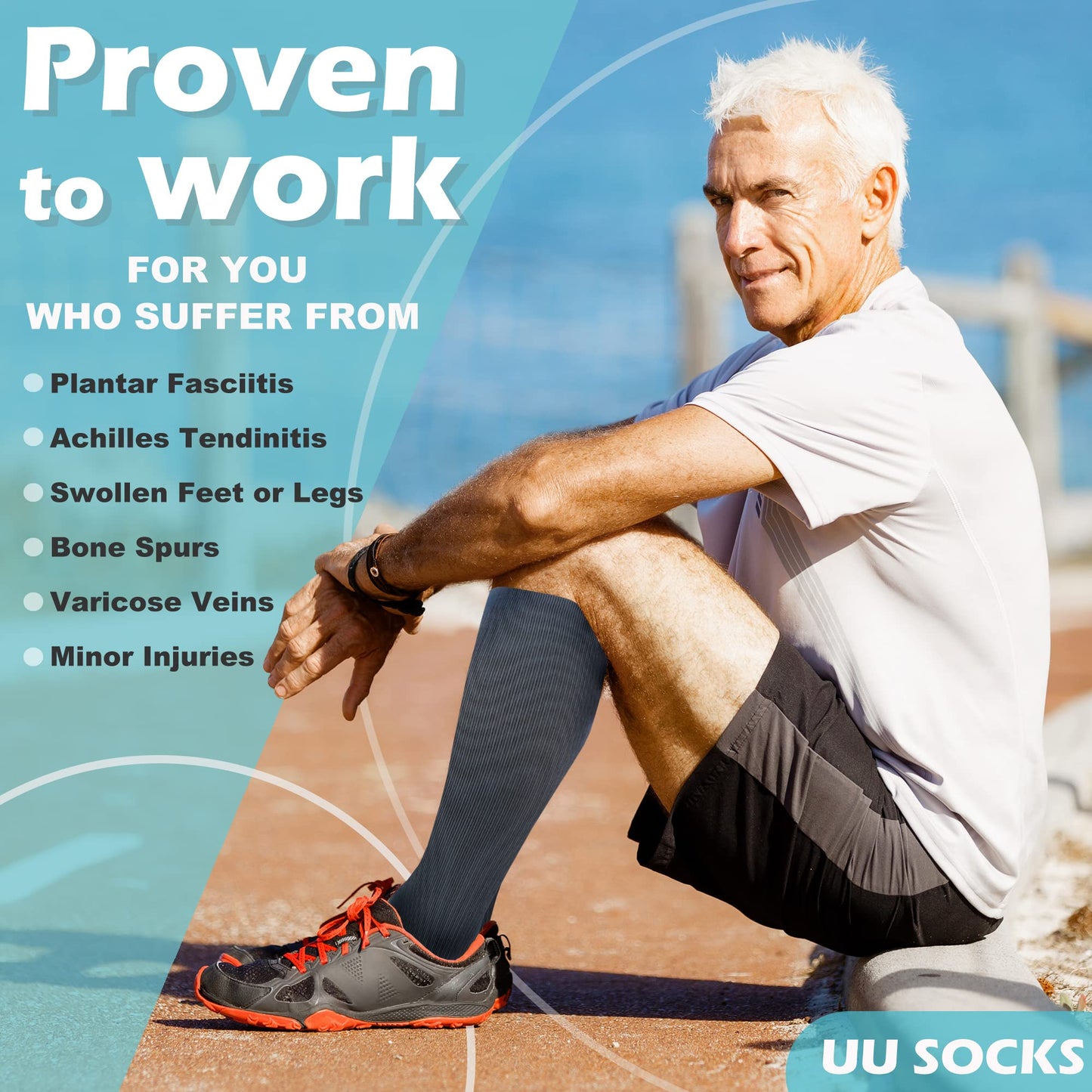 Medical Compression Socks for Women and Men 3 Pairs 20-30 mmHg Knee High Christmas Compression Stockings Circulation Best for Running Athletic Nurses (02 Gray, Small-Medium)