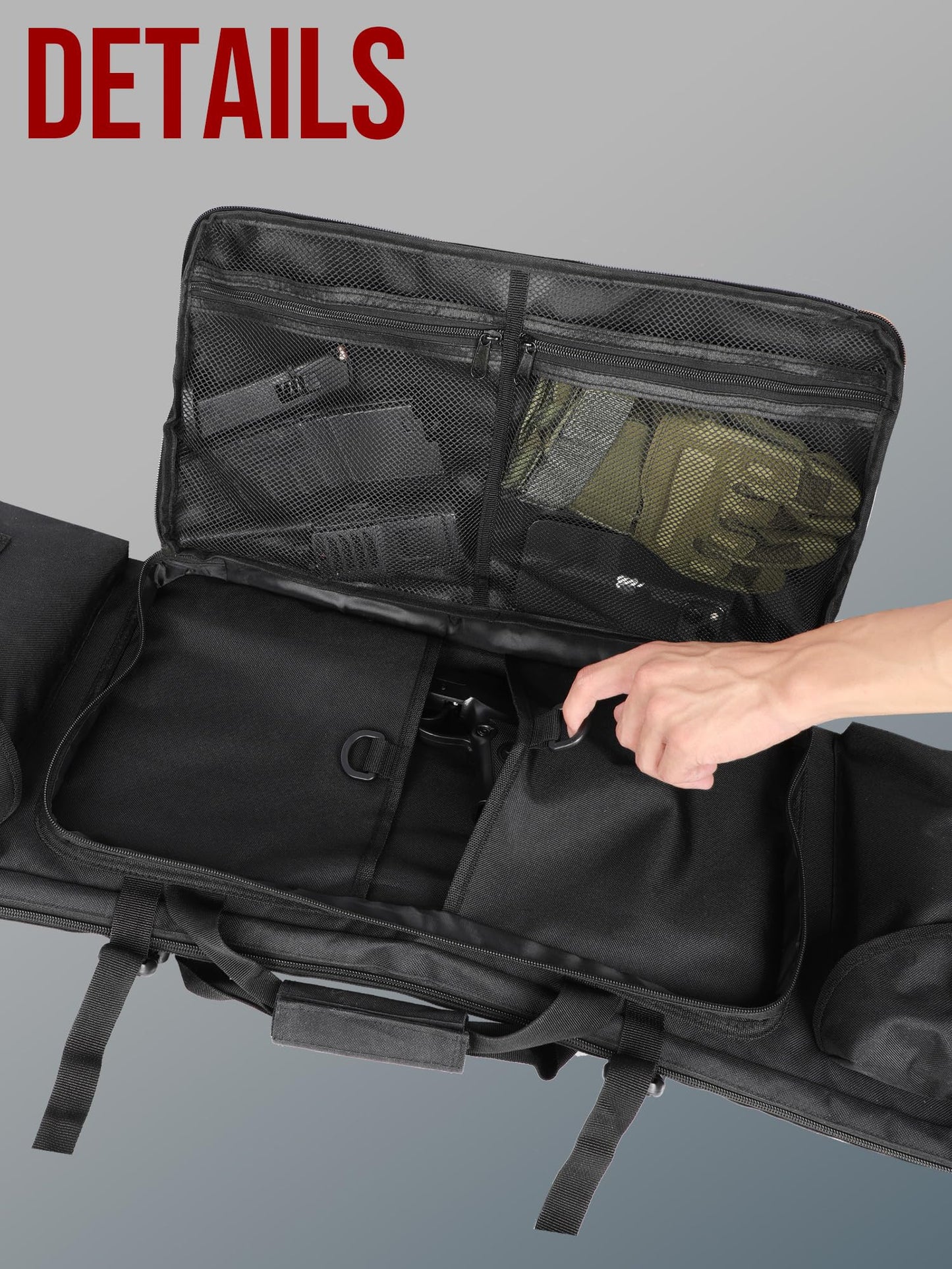 Espmotic 42" Double Rifle Case Soft Bag - Long Gun Backpack for 2 Rifles & Pistols, Padded Range Bag, Heavy Duty Waterproof for Hunting Shooting