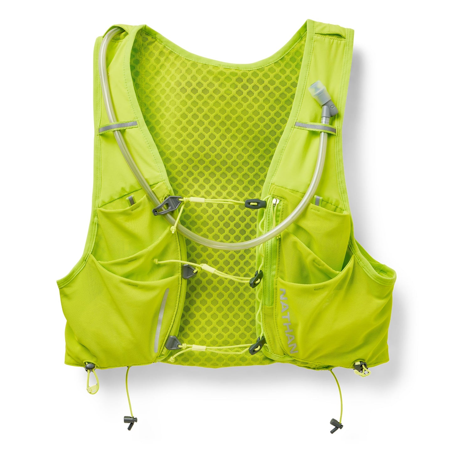 Nathan Hydration Vest 12L for Running & Hiking - Quick-Fit Adjustments, Breathable Mesh, 1.6L Insulated Bladder, Lightweight 8.8 oz - Pinnacle Pro - Finish Lime/Reflective Silver - Medium