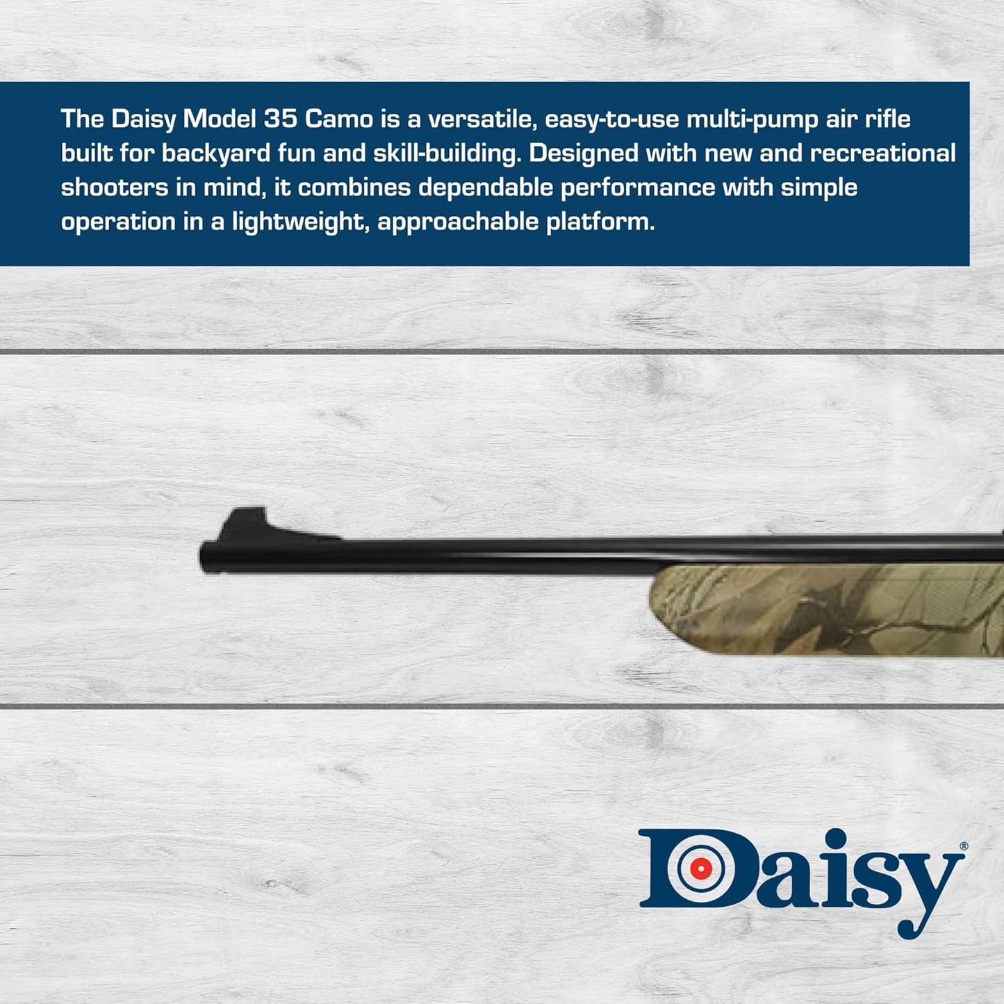 Daisy Powerline .177 Camo Multi-Pump Pneumatic Pellet/BB Rifle - Precision Shooting & Versatile Performance