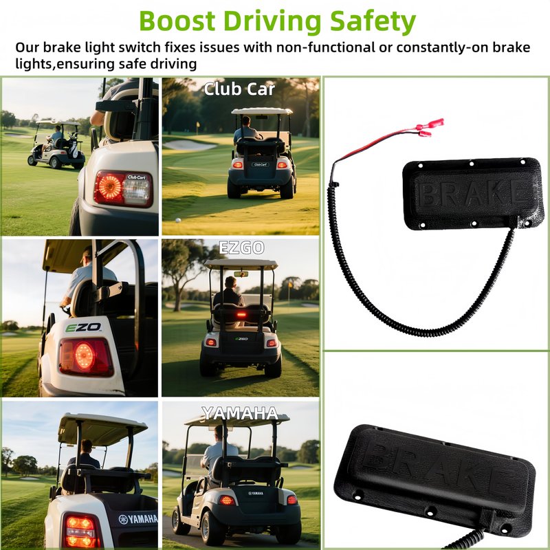 GENOUR Universal Golf Cart Brake Light Switch - Compatible with Club Car, EZGO & Yamaha Models | Brake Pad Replacement | Golf Cart Brake Lights