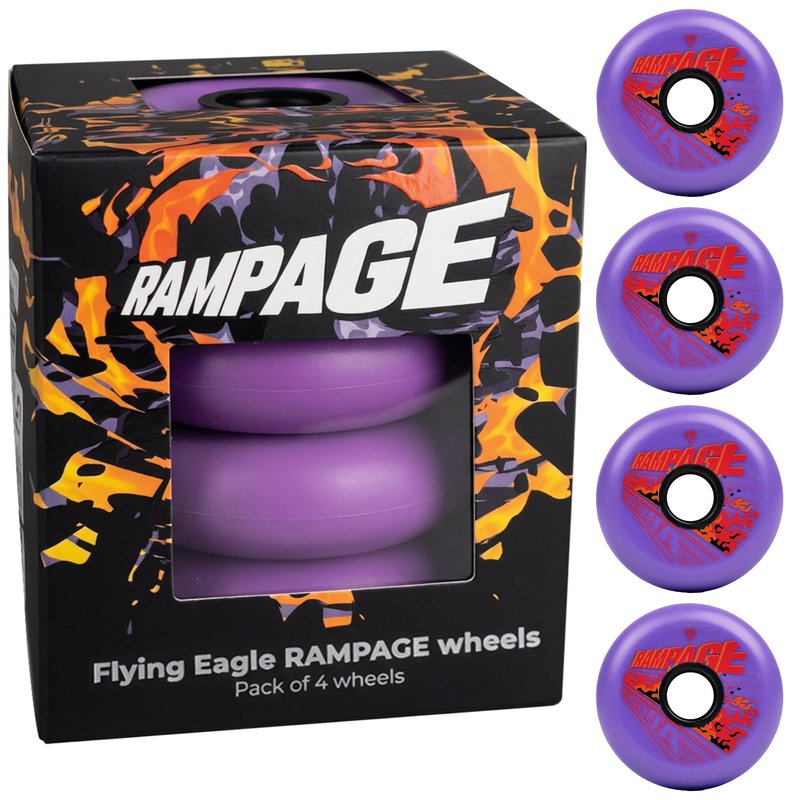 Flying Eagle Rampage Wheels for Skates - Inline Skates Men & Women for Urban Freeskating, Inline Skate Wheels, Outdoor Skate Wheel Replacement, 88A Hardness, Pack of 4, Purple, 80 MM