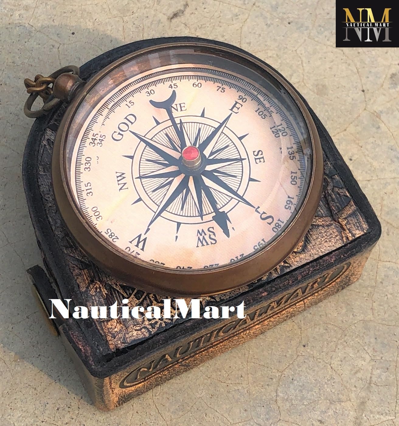 Brass Compass – “God My Lord Guide Me” Engraved, Handmade Personalized Gift for Confirmation, Baptism, Birthday & Graduation and Religious Keepsake