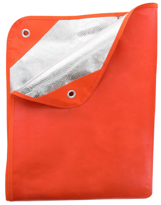 UST 20-PGR0010-08 Survival Blanket/Tarp 2.0 with Windproof and Waterproof Material for Emergency, Camping, Hiking and Outdoors, Orange