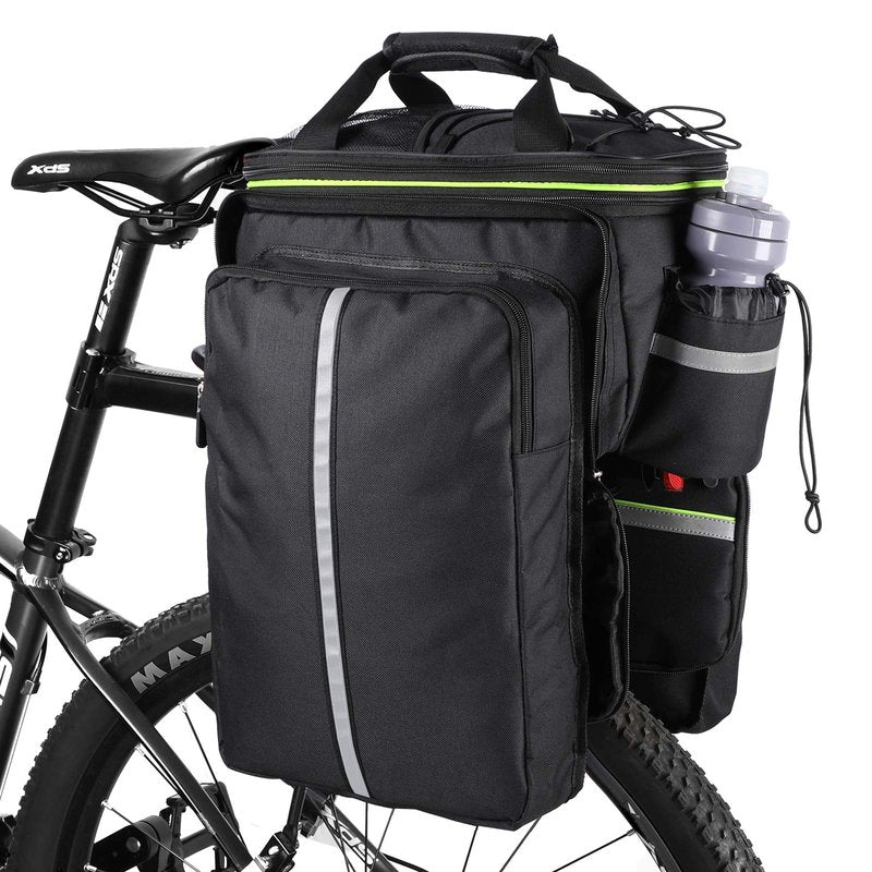 West Biking Bike Rear Pannier Bag Waterproof, 35L Large Capacity Multi-Function Bicycle Rack Rear Carrier Bag, Detachable Bike Tail Seat Trunk Bag Handbag Shoulder Strap Bike Storage Bag