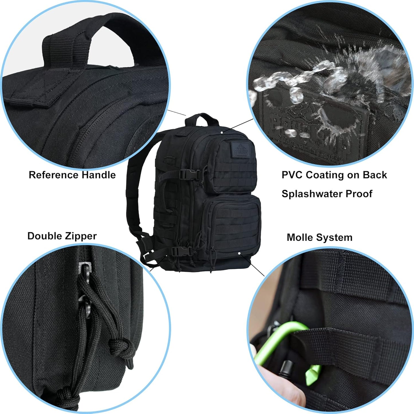 3-Day Tactical Backpack - Durable 600D Oxford Fabric | Classic Military Style