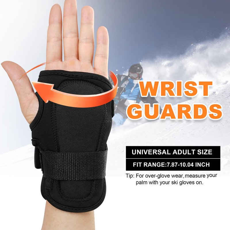Soared Wrist Guards for Snowboarding Skateboarding, Adjustable Durable Protective Gear with Splint Support for Adults