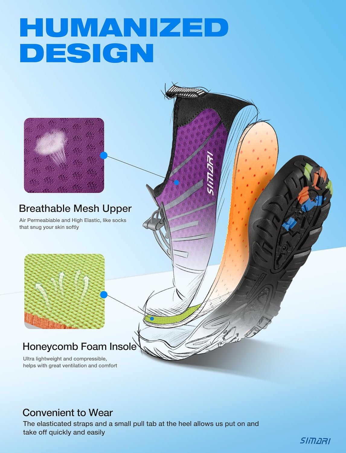 Water Shoes for Men & Women - Quick-Dry Barefoot Aqua Socks | Lightweight Non-Slip Swim Shoes for Beach & Water Sports