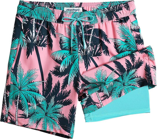 Men's 2-in-1 Swim Trunks - 7-Inch Swim Shorts for Comfort & Style | Quick-Dry Board Shorts