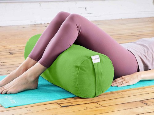 Sol Living Yoga Bolster Pillow for Restorative Yoga Meditation Bolster 100% Cotton Cylindrical Meditation Cushion Firm Cushion Bolster Washable Cover for Balance Support Asana Poses
