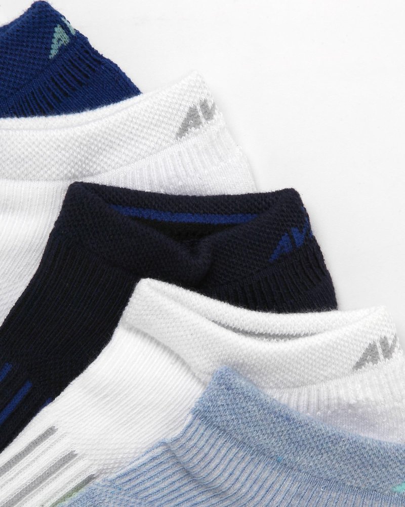 Avia Womens No Show Low Cut Running Socks (6 Pack), Size 4-9, Solid White