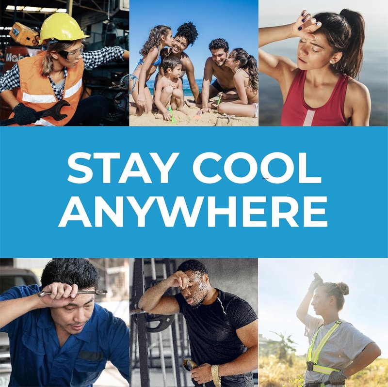 Cooling Towel - Original SHAKEitCOOL | Soft, Lightweight, Sun Protection - Ideal for Biking, Running, Yoga - Blue Wave