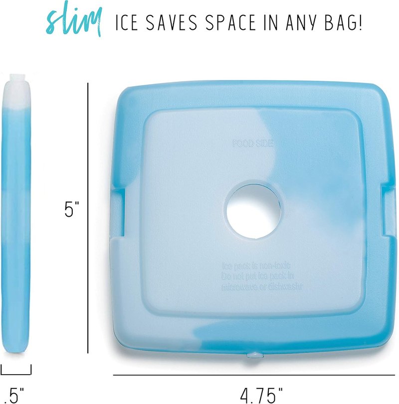Slim Ice Packs for Lunch Boxes | Quick Freeze Reusable Coolers - Clear Blue (Pack of 48)