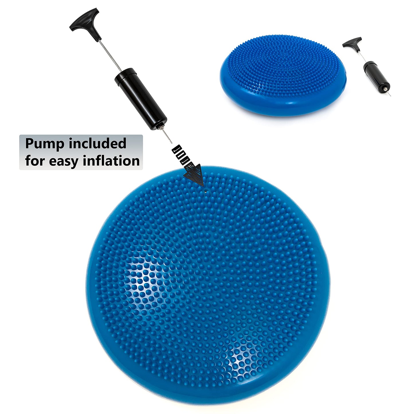 Trademark Innovations PVC Fitness and Balance Disc - 13-Inch Diameter - Set of 4 (Royal Blue)