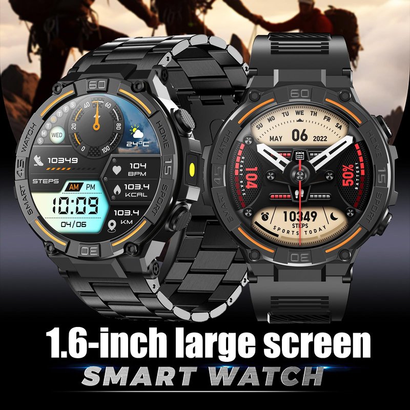 Jooeniok Smart Fitness Tracker with 1.52-inch Large Screen - Led Flashlight, Pedometer & 100+ Exercise Modes for Active Lifestyle - Bluetooth Call & Health Monitoring for Fitness Lovers