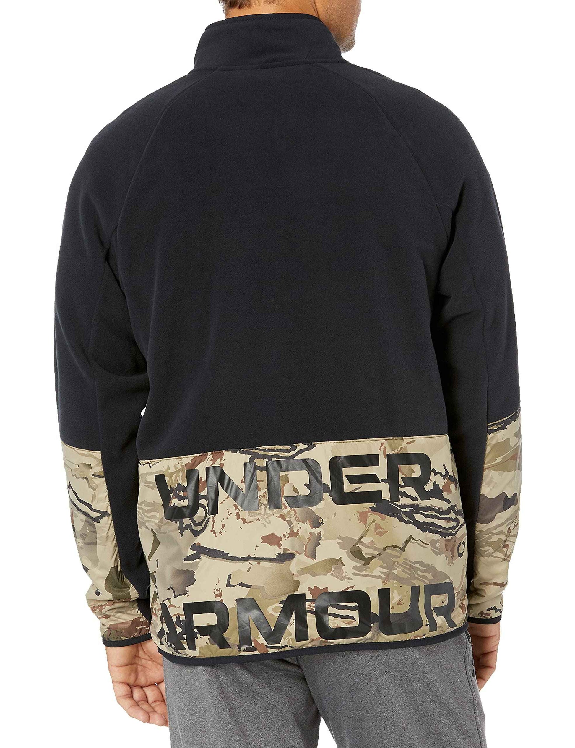 Under Armour Men's OD Polartec Forge Full-Zip T-Shirt, Black (001)/Bayou, Large