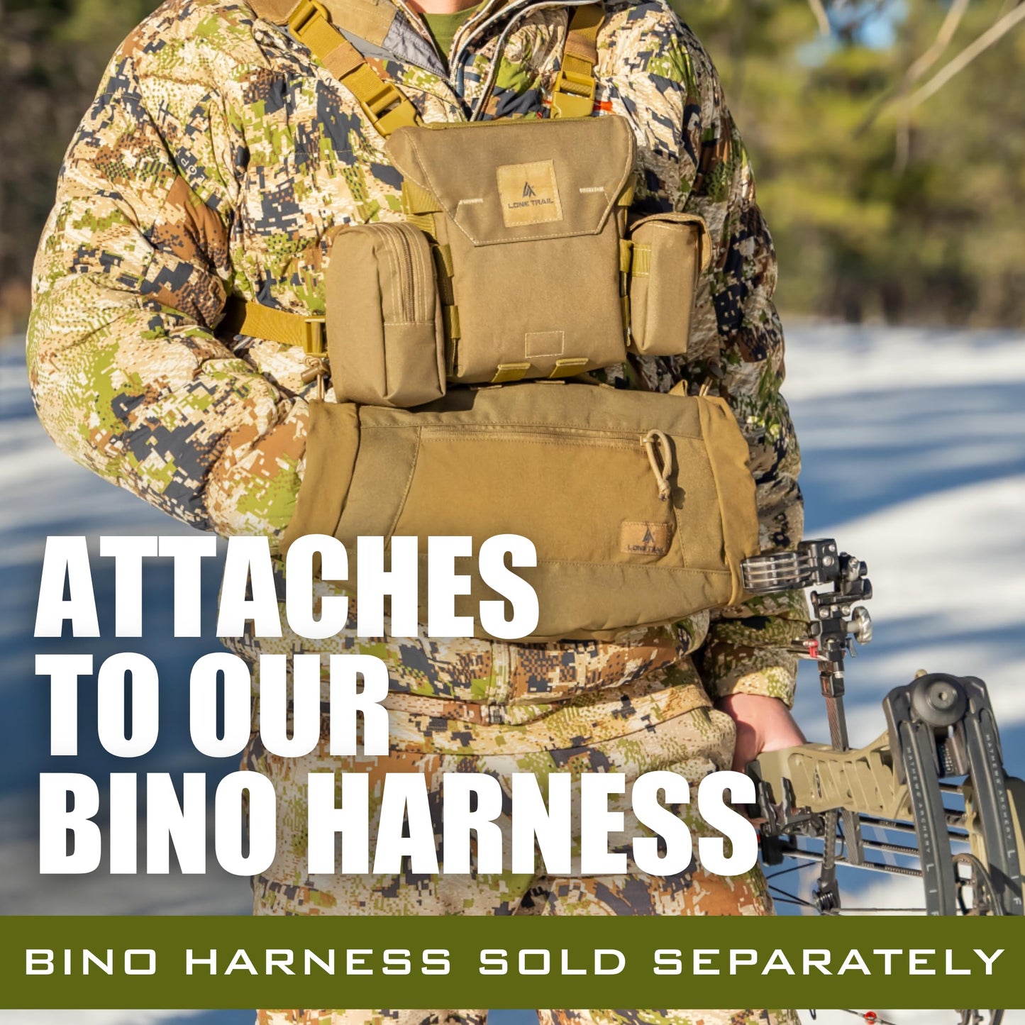 Lone Trail Hiking Hunting Hand Warmer Pouch, Hiking, and Camping with 500D Water Repellent Exterior -Army Hand Muff Hunting Gear 9oz Ultra Light and Adjustable, Sherpa Fleece Lined Tactical HandWarmer