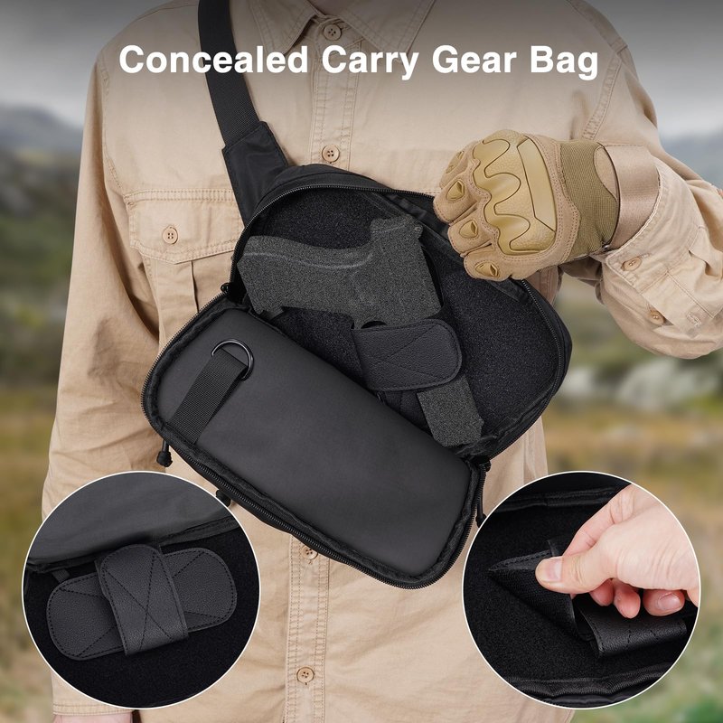 NOOLA Tactical Fanny Pack, Waist Pack for Men Women, Large Crossbody Bag for EDC Gear, Hiking Fanny Belt Bag for Hunting, Outdoor, Cycling, Black