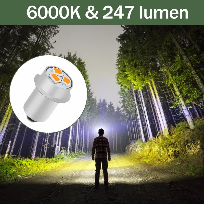 Flashlight Bulbs Replacement, Mag-Lite Led Bulb for Ryobi Craftsman Flashlight, 18V 19.2V LED Flashlight Bulb-3 Pack
