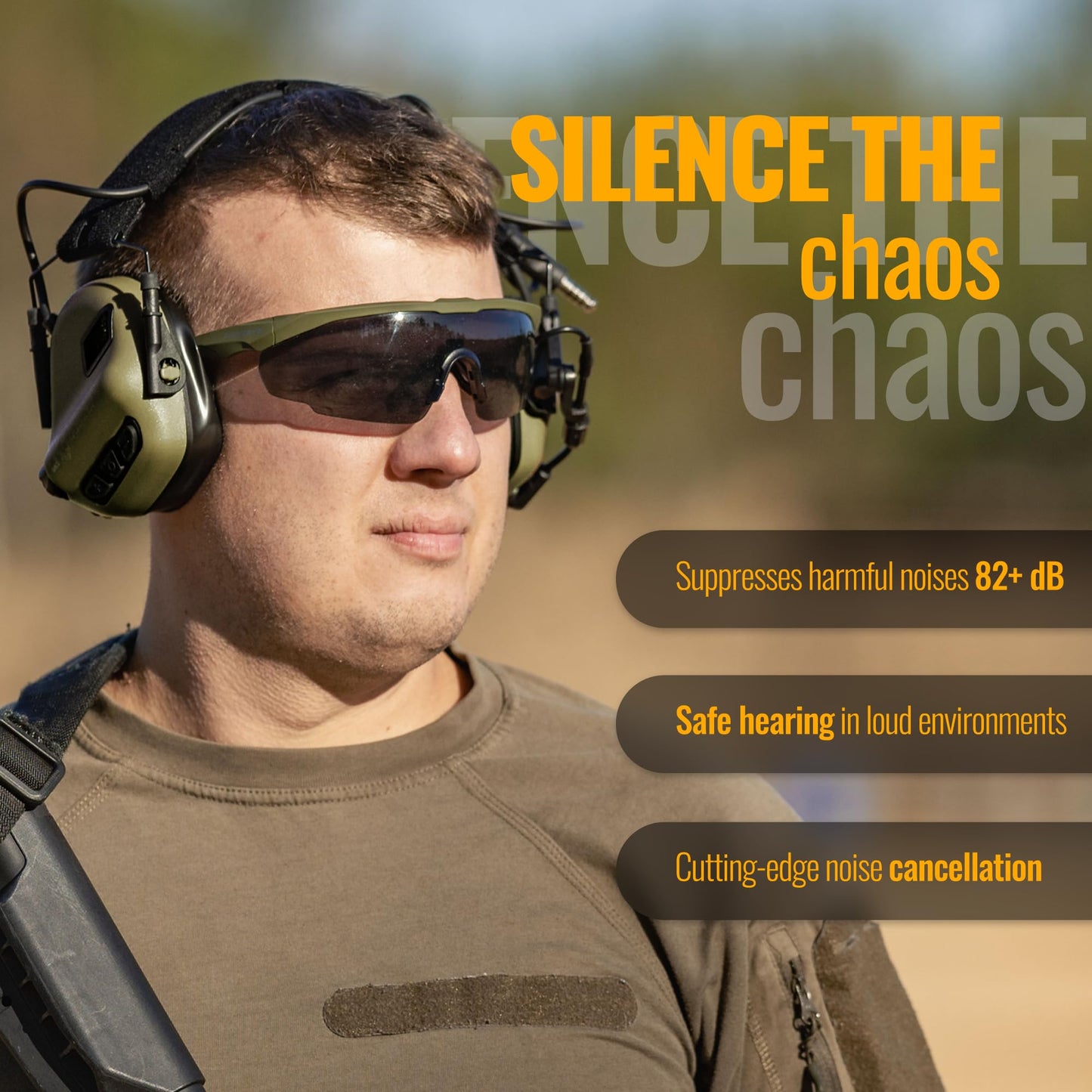 EARMOR M32X Tactical Communication Headset with ARC Rail Helmet Mount Adapters - Noise-Canceling for Shooting and Outdoor Activities