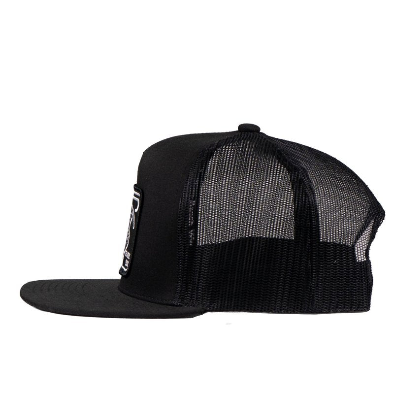 Lazy J Ranch Wear Black Elevation Classic Trucker Hat - Adjustable Snapback Unisex Rope Hat, Western Hats for Men or Women, Country Style Lazy J Ranch Hats