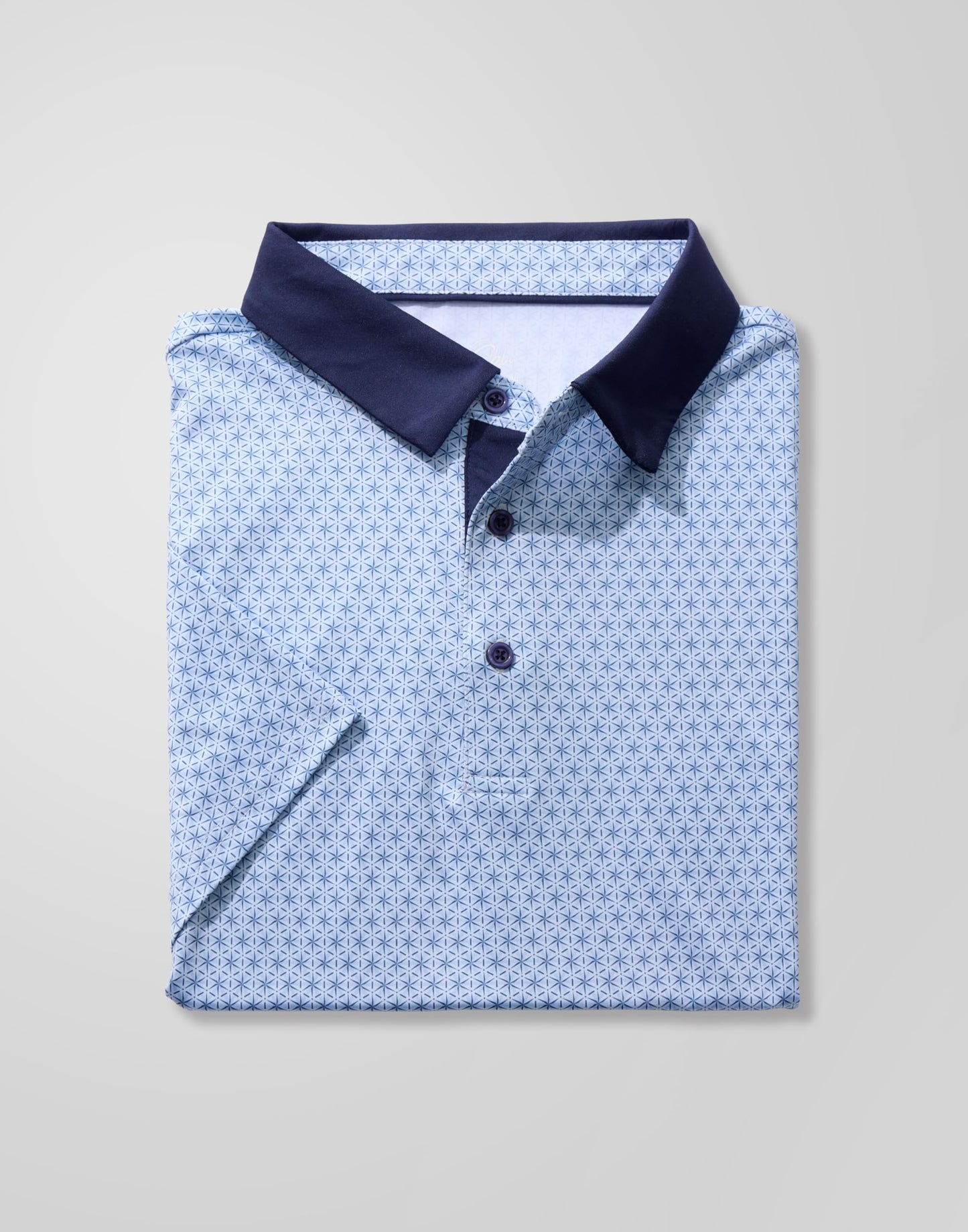 Obla Mens Golf Polo Shirts Short Sleeve Dry Fit Performance Moisture Wicking Casual Print Collared Golf Shirts for Men(Blue Flower_L)