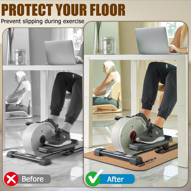 Non-Slip Workout Mat for Elliptical Machines - Stability & Floor Protection | Ideal for Under Desk Use