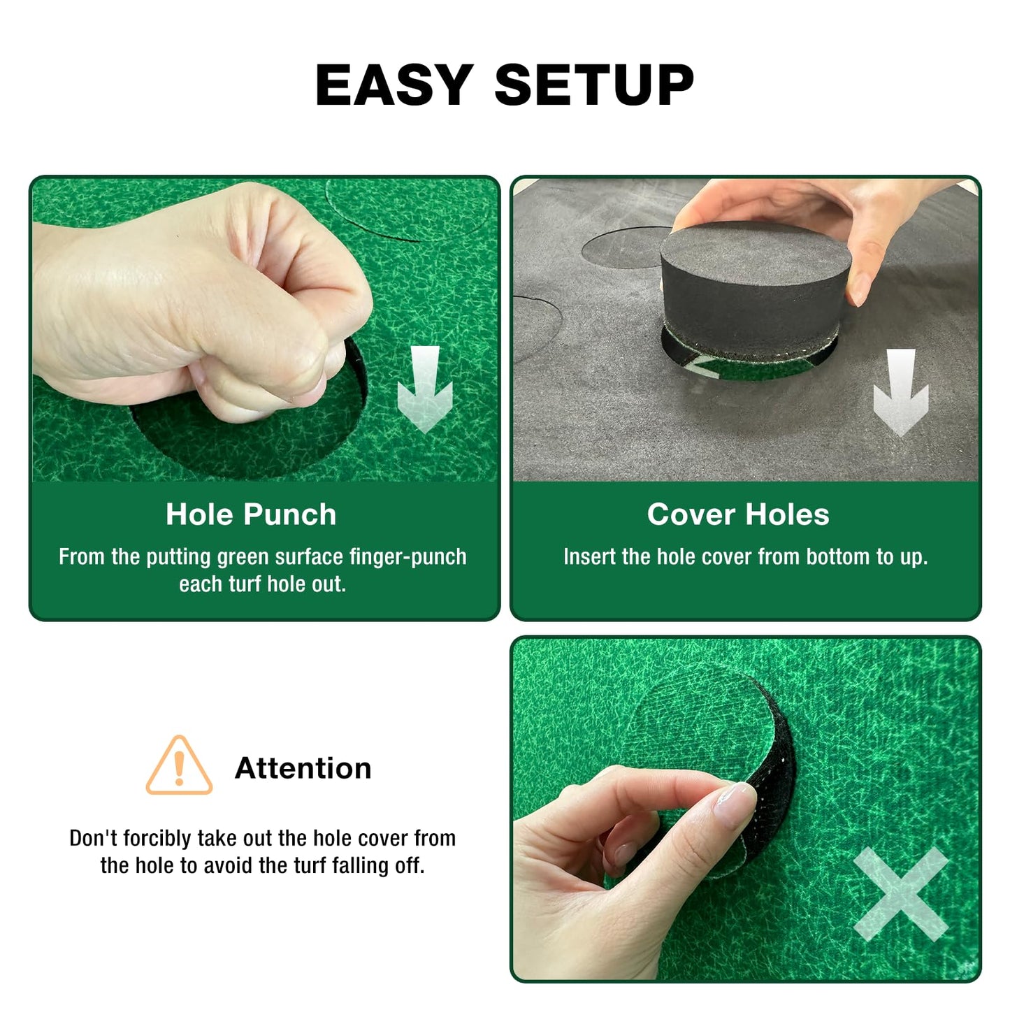 Wekin Indoor Putting Green Mat with 2 Putters, 2 Balls,12 Hole Covers, Golf Training Mat for Party Game, Great Gifts for Men