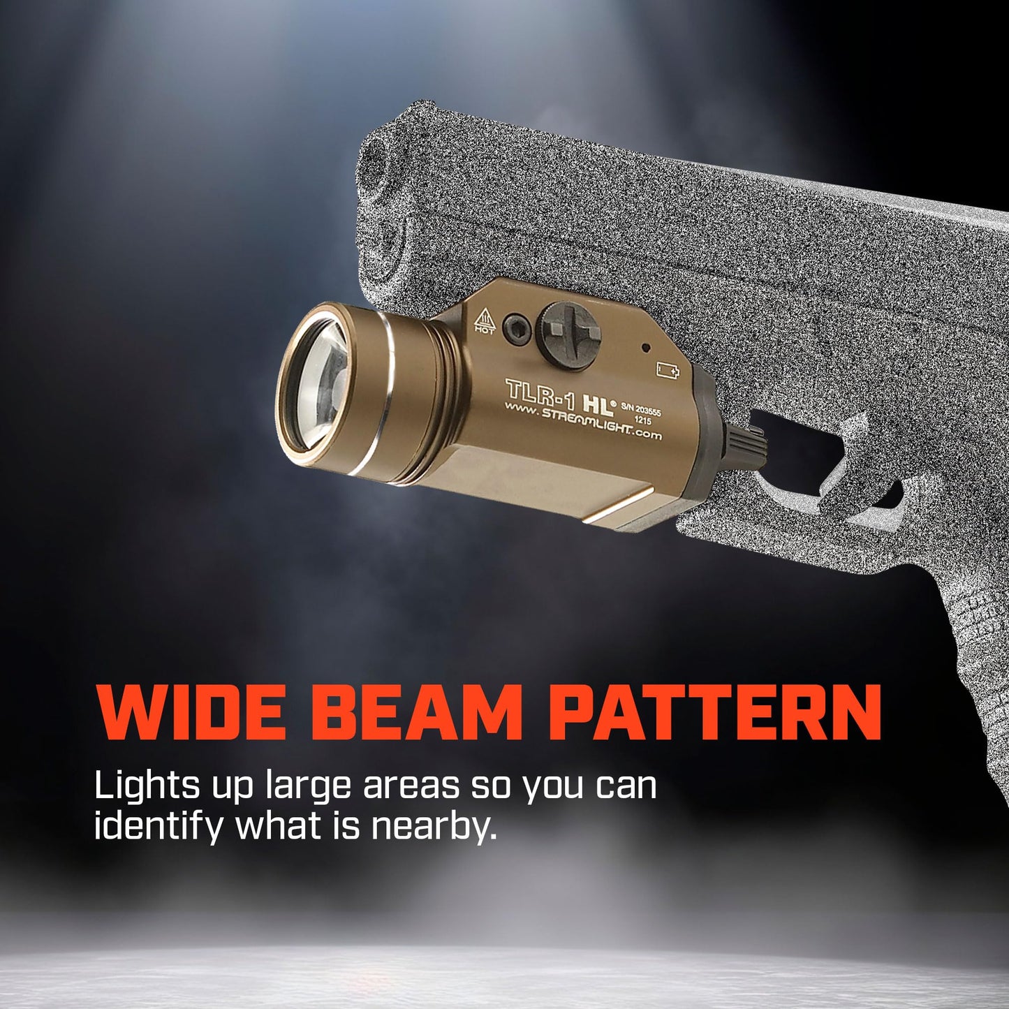 Streamlight 69267 TLR-1 HL 1000-Lumen Weapon Mounted Light with Rail Locating Keys, Flat Dark Earth Brown