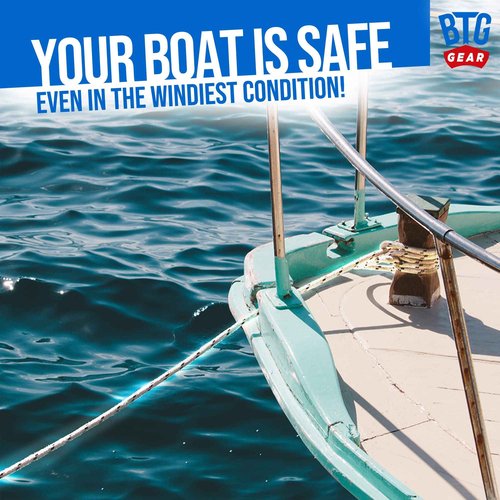 BTG Gear Heavy Duty 100 ft 3/8" Marine/Nautical Boat Anchor Line Depth Markers Rope w/Stainless Steel Thimble Eye Bolt, Boats up to 27'