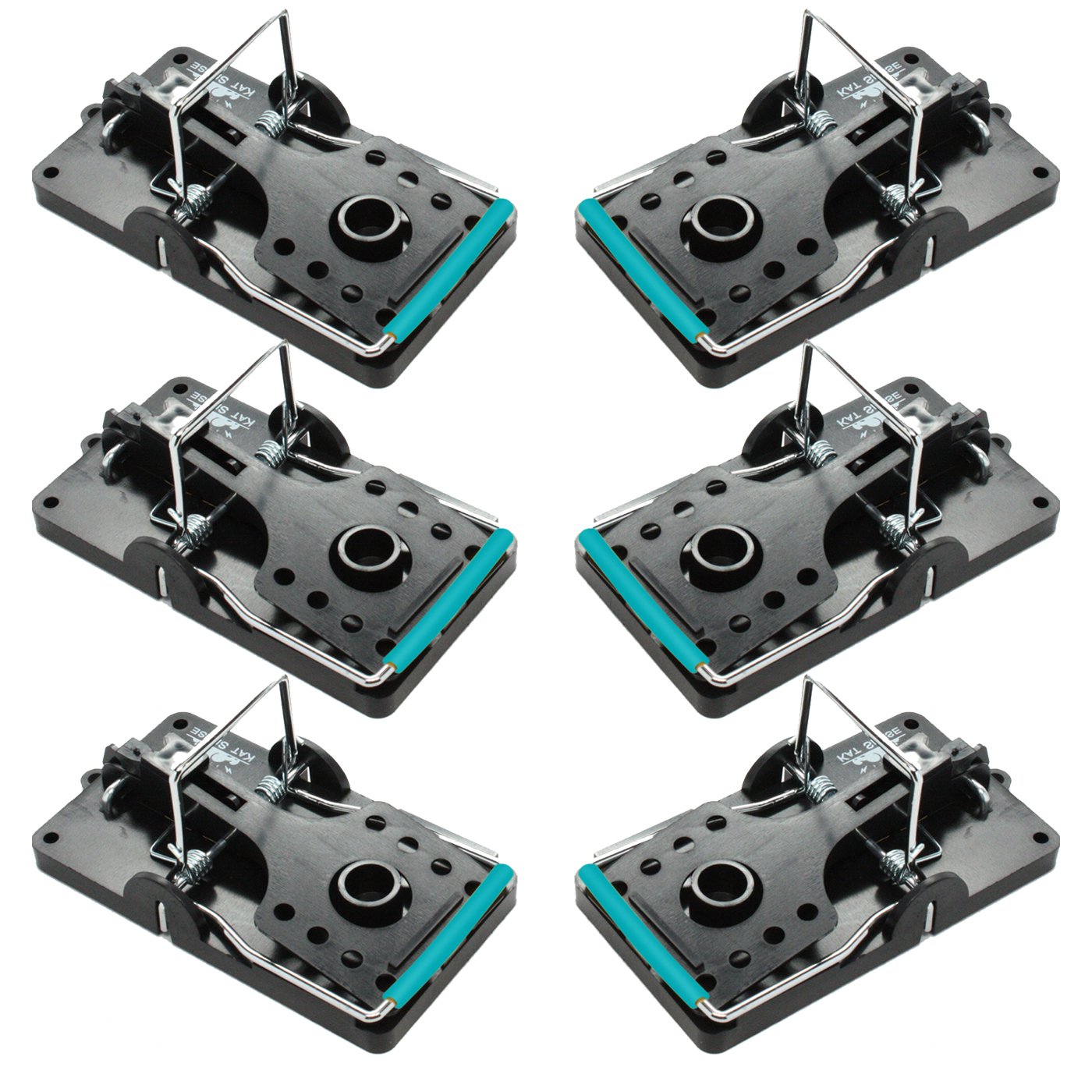 Kat Sense Large Rat Snap Traps Set of 6 - Stainless Steel Bar Design, Humane Rat Trap Indoor & Outdoor Use, Mouse Catcher for Repeat Use, High Precision Triggering, Traps for Rats, Mice, Chipmunks
